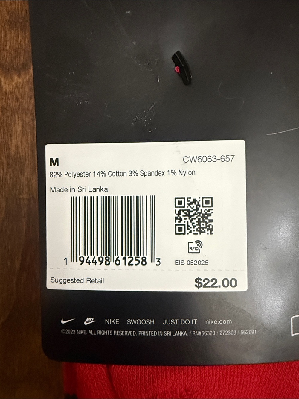 Nike Red and Black Elite Dri-FIT Crew Athletic Socks - Picture 2 of 14